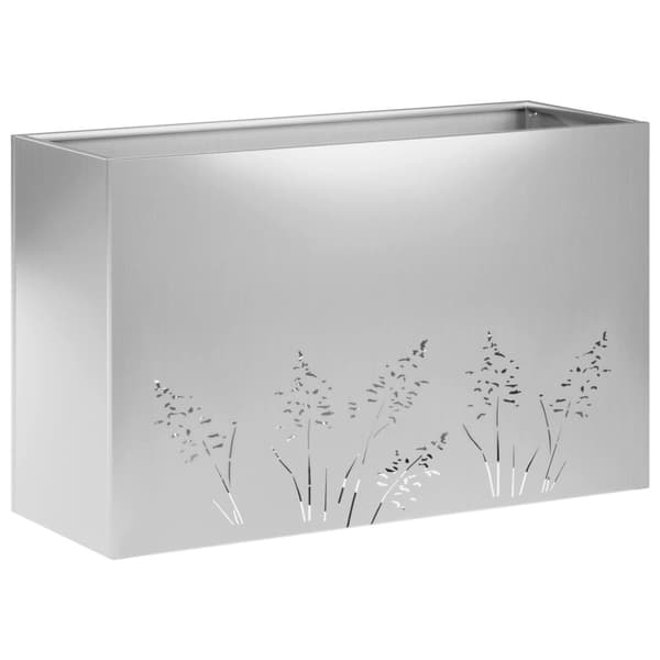 Trädgårdsplanterare 2 st Silver 80 x 20 x 49 cm