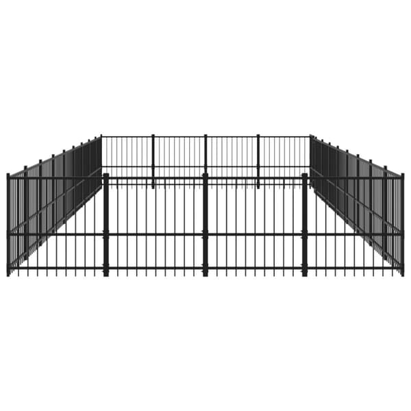 Hundgård för utomhusbruk stål 33,87 m²