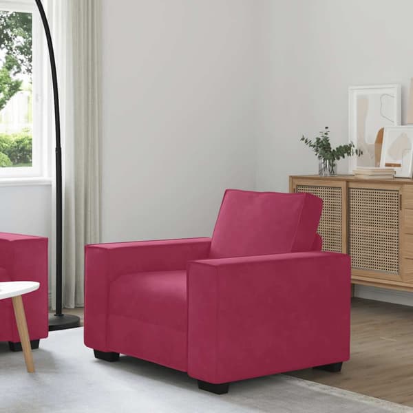 Soffstol vinröd 100x78x84 cm sammet
