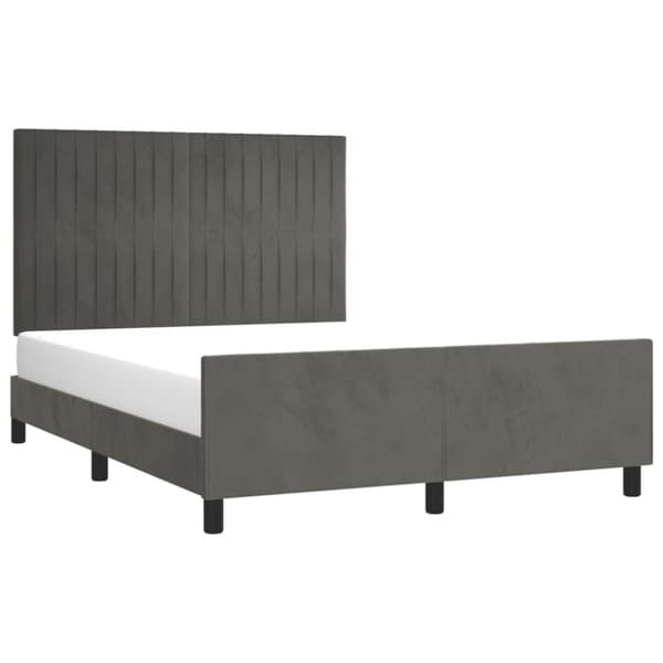 Sängram utan madrass mörkgrå 140x200 cm sammet