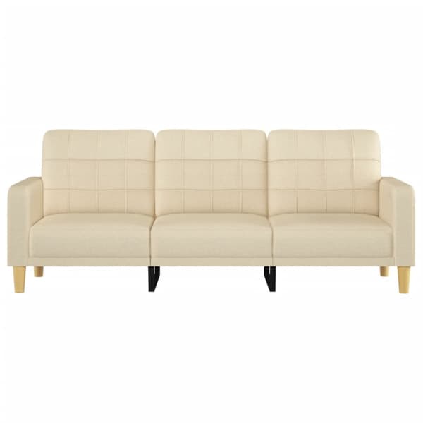 3-sitssoffa gräddvit 180 cm tyg
