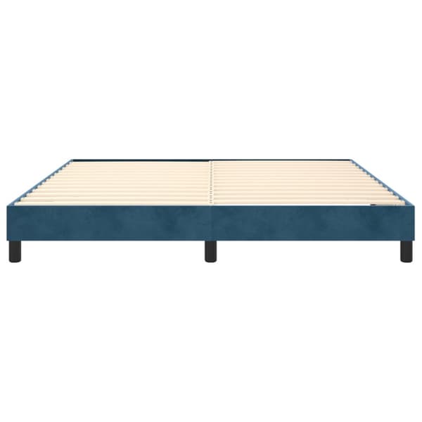 Boxspring-sängram mörkblå 160x200 cm sammet