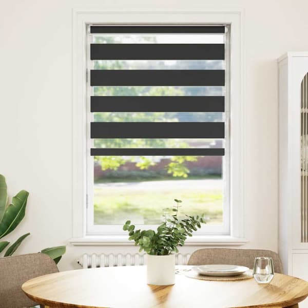 Rullgardin zebra svart 70x100 cm tyg bredd 65,9 cm polyester