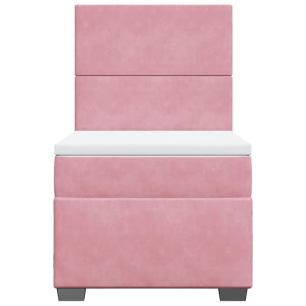 Ramsäng med madrass rosa 80x200 cm sammet
