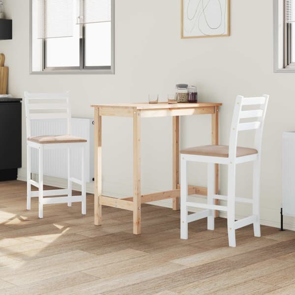 Matstolar 2 pcs Vit 40 x 47,5 x 99,5 cm Massiv Gummiträ