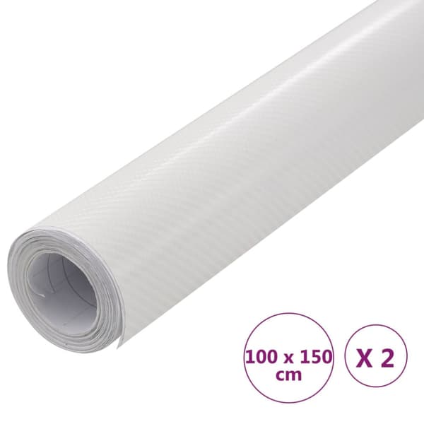 Bilfoliering 2 st 4D vit 100x150 cm