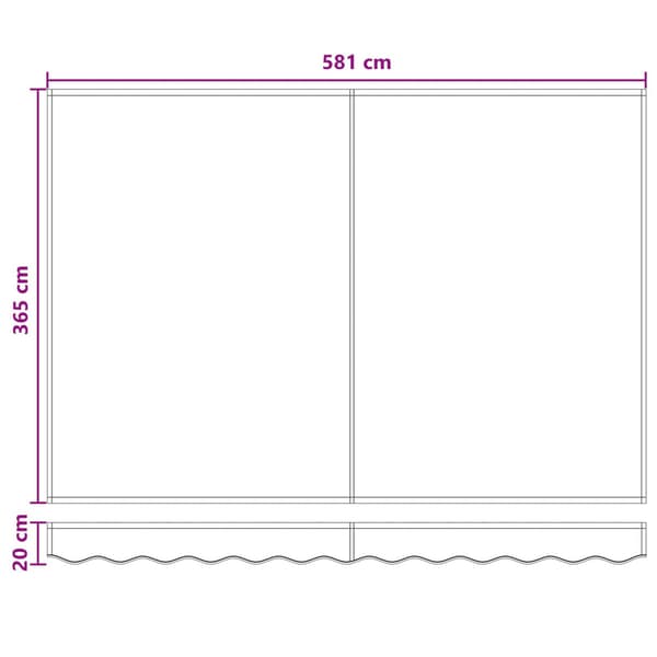 Utdragbar markis Ljusgrå och vit. 600 × 350 cm