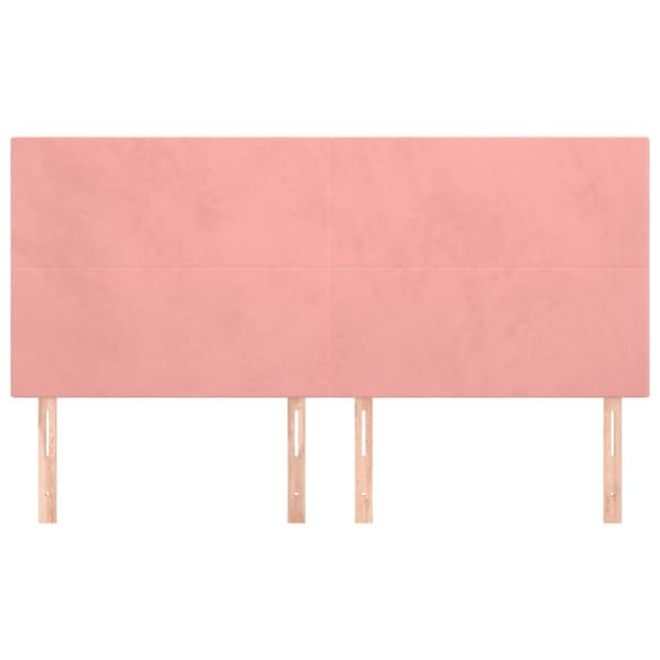 Sänggavel rosa 160x5x118/128 cm sammet