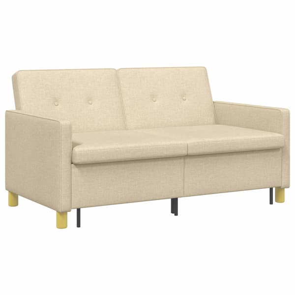 Pull Out Sofa Bed Gräddvit Tyg