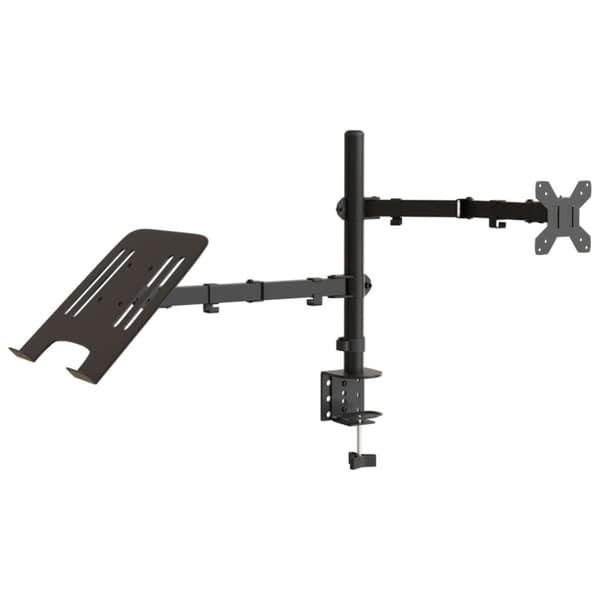 Skärmfäste för 4 skärmar svart stål VESA 75/100 mm