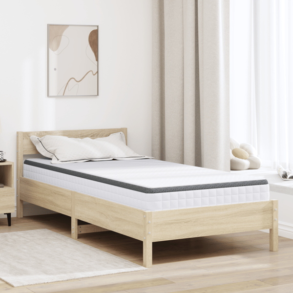 Madrass Medium mjuk 90 x 190 cm Vitt och Grått