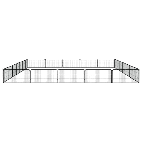 Hundbur 24 paneler svart 100x50 cm pulverlackerat stål
