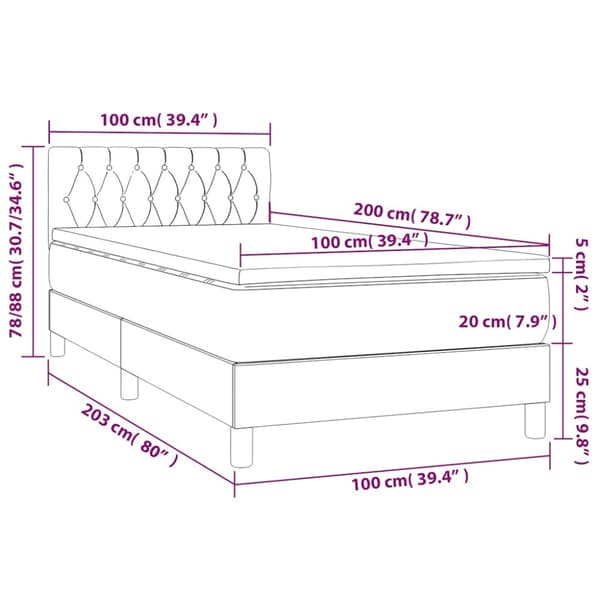 Ramsäng med madrass mörkgrön 100x200 cm sammet