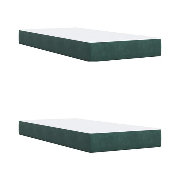 Boxspring säng med madrass och LED Mörkgrön 200 x 200 cm Sammet