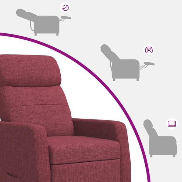 Massagefåtölj Vinröd Tyg