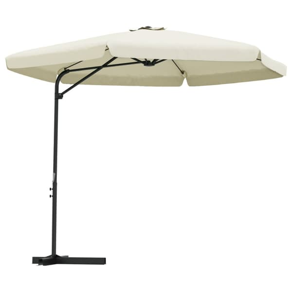 Trädgårdsparasoll med stålstång 300 cm sandvit