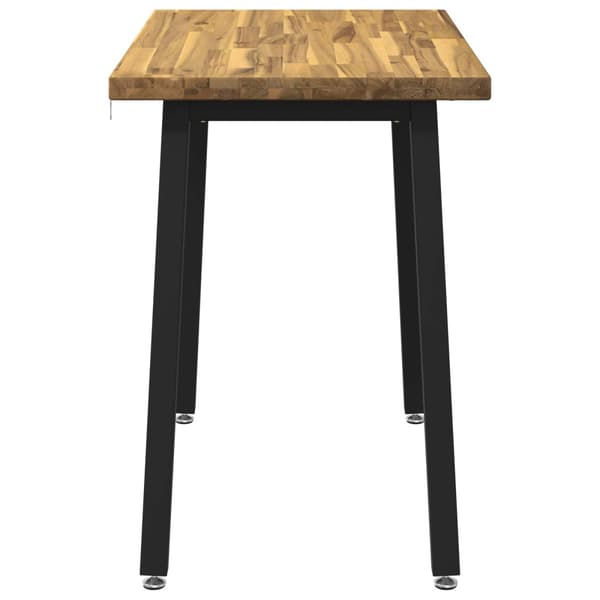 90 x 55 x 75 cm Massivt Akaciaträ Vit och svart Rektangulär