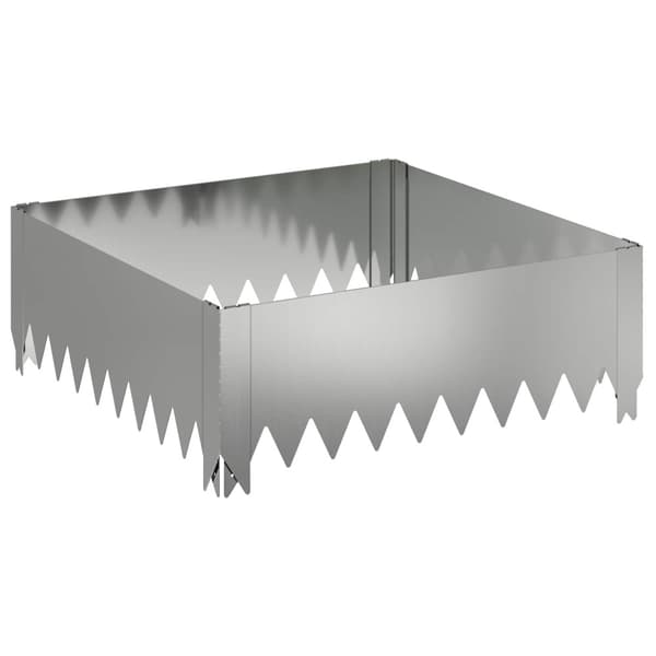 Kant för gräsmatta 4 pcs 60 x 60 x 20 cm Stål Silver