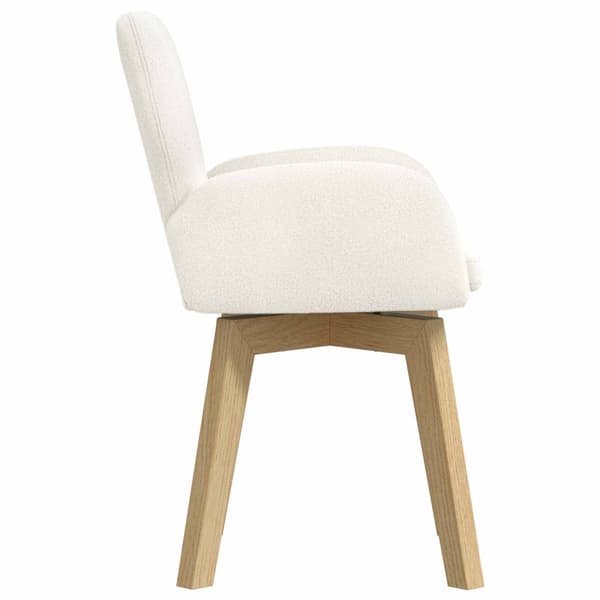 Matstolar 6 pcs Bouclé Gräddvit 59 x 57 x 85 cm