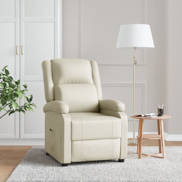 Reclinerfåtölj vit konstläder