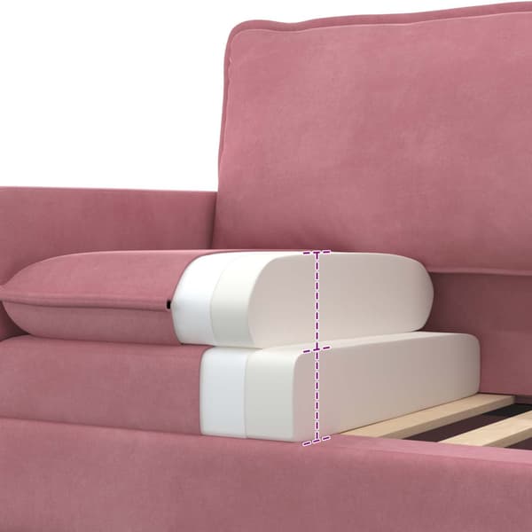 Soffa Rosa 196 x 81 x 87,5 cm Sammet
