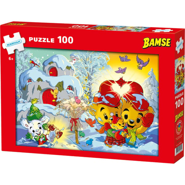 Pappussel 100 bitar - Bamse julpussel