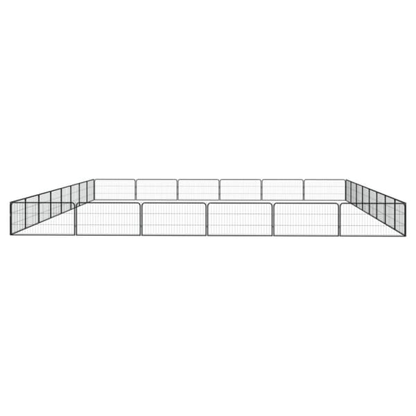 Hundbur 28 paneler svart 100x50 cm pulverlackerat stål