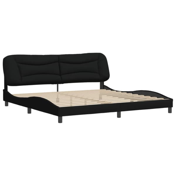 Bed Frame without Mattress "Hvar" Black 200x200 cm Fabric