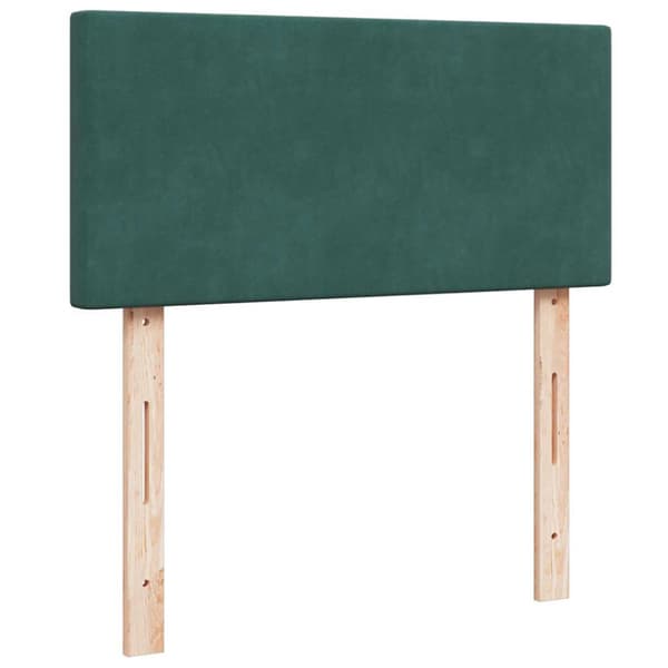 Ottoman sängram med madrasser mörkgrön 180x200 cm sammet