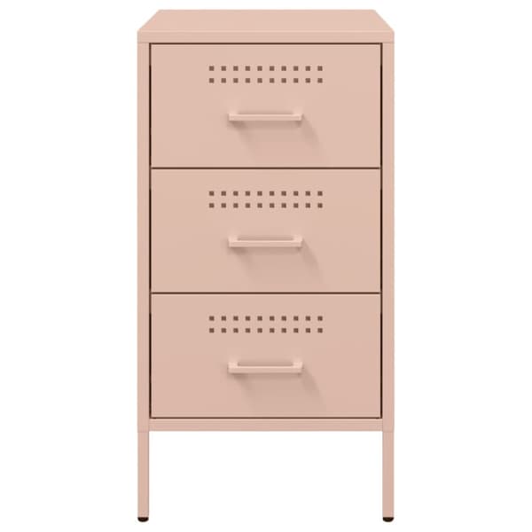 Sängbord 2 st rosa 36x39x68 cm stål