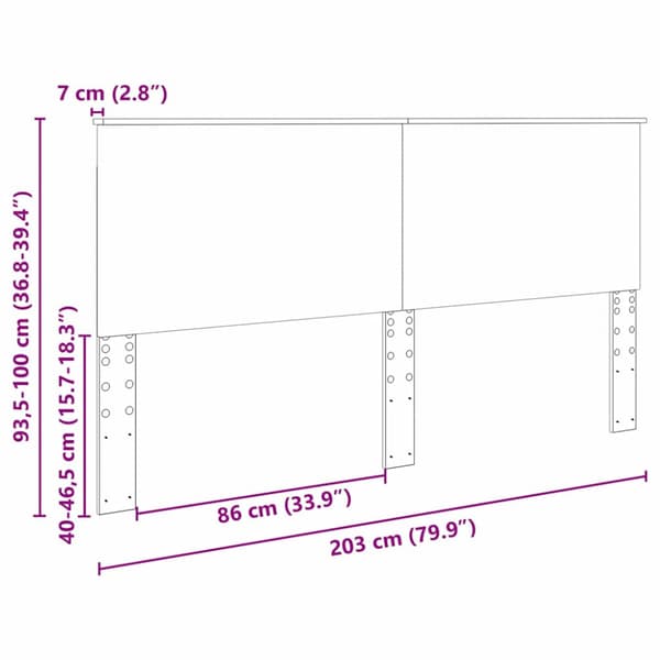 Huvudgavel Vit 100 cm Konstruerat trä