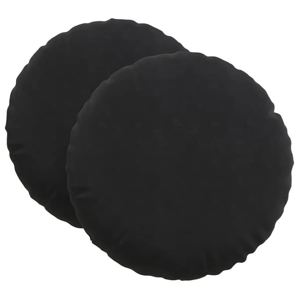 Sittkuddar 2 pcs Svart Ø60 x 21 cm Sammet