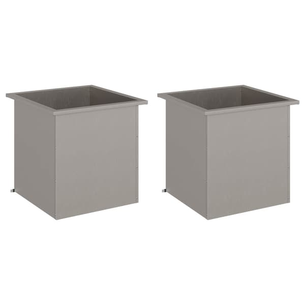 Odlingslåda med LED 2 st Rostig 50 x 50 x 48 cm