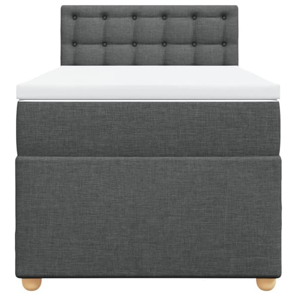 Ramsäng med madrass mörkgrå 100x200 cm tyg