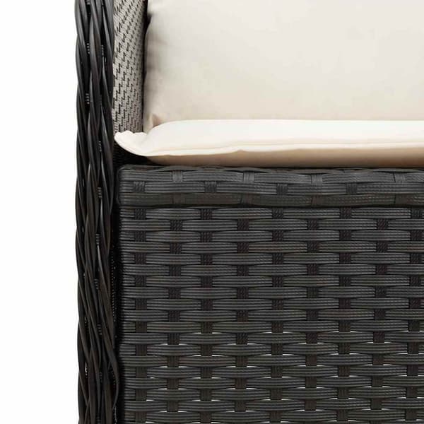 Trädgårdsbänk 2 pcs Svart konstrotting