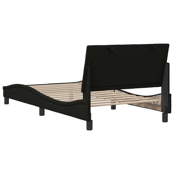 Bed Frame without Mattress "Hanko" Black 100x200 cm Fabric