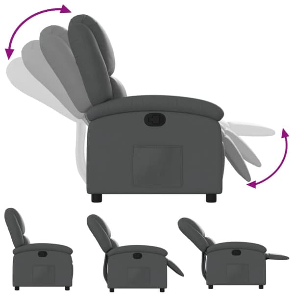 Reclinerfåtölj grå konstläder