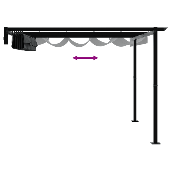 Paviljong Antracit 300 x 300 x 200 cm Polyester