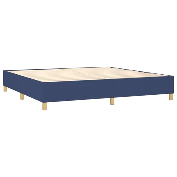 Ramsäng med madrass blå 200x200 cm tyg