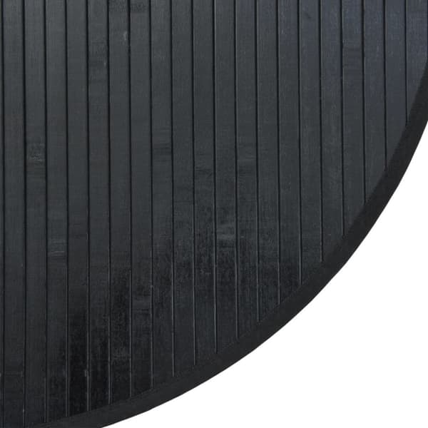 Matta rund svart 80 cm bambu