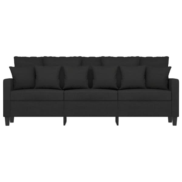 3-sitssoffa svart 180 cm tyg