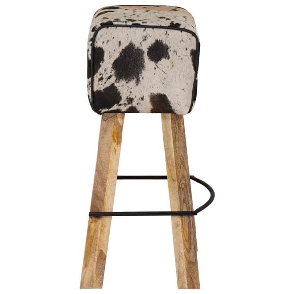 Barpall 2 st Svart och Vitt 44 x 33 x 74 cm Äkta läder