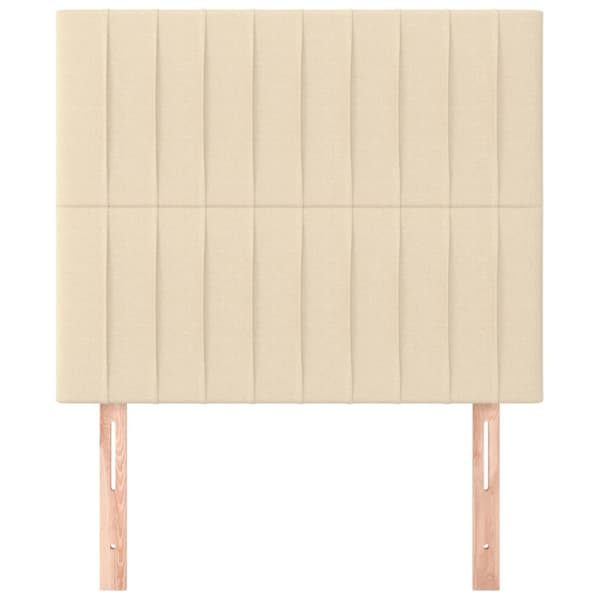 Sänggavel creme 100x5x118/128 cm tyg