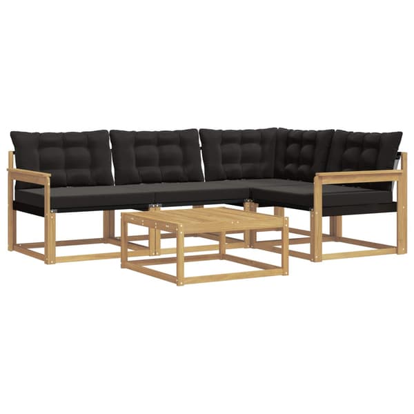 Utomhussoffset 5 pcs Vit och svart 79 x 79 x 37 cm