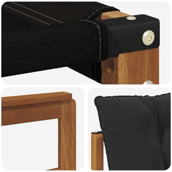 Utomhussoffset med kudde 4 pcs Naturlig och svart
