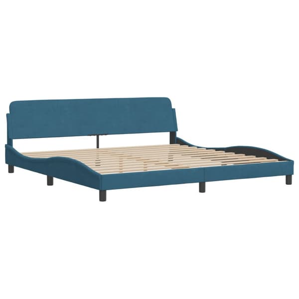 Bed Frame without Mattress Blue 200x200 cm Velvet