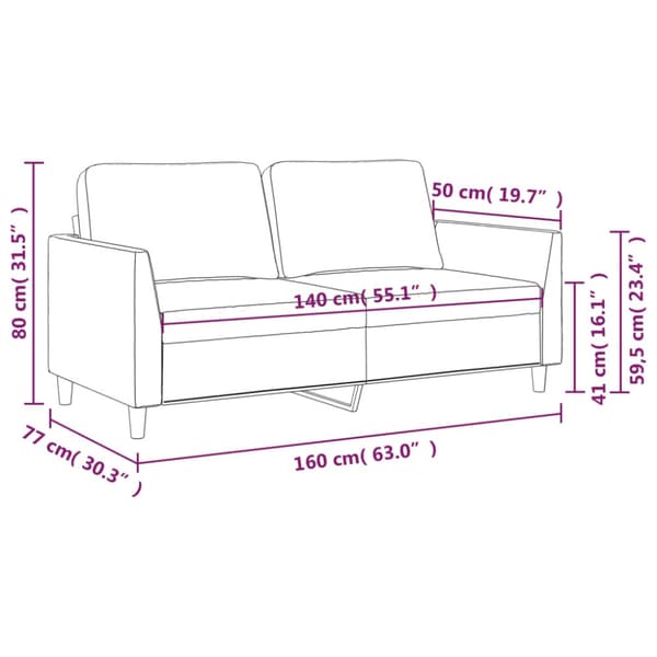 2-sitssoffa svart 140 cm konstläder