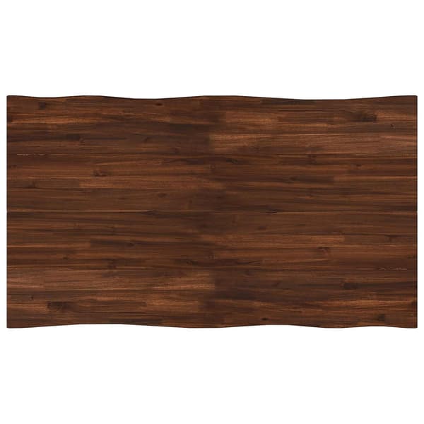 140 x 80 x 75 cm Massivt Akaciaträ Mörkbrun och Vit Rektangulär