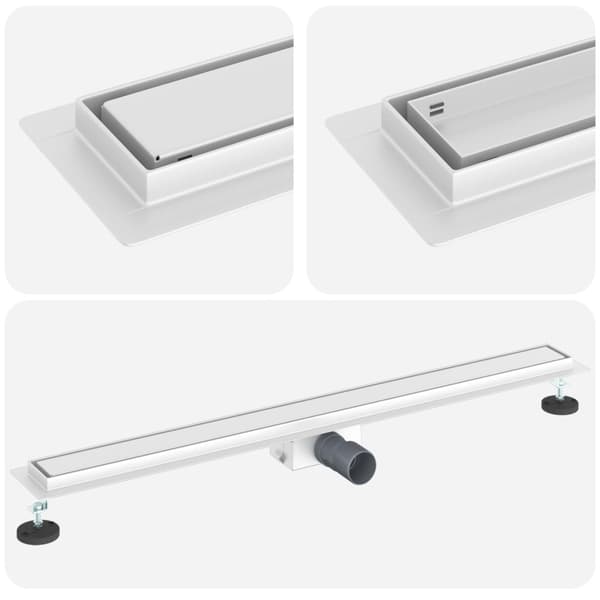 2 i 1 Duschavlopp Silver 100 cm Rostfritt Stål 304