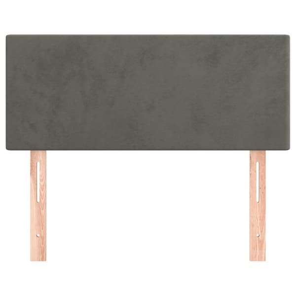 Sänggavel mörkgrå 100x5x78/88 cm sammet
